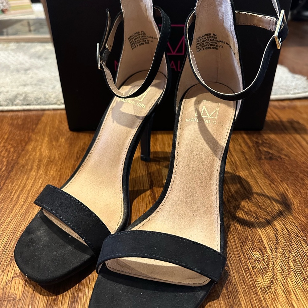 Material Girl Elegant Strappy Suede Heels